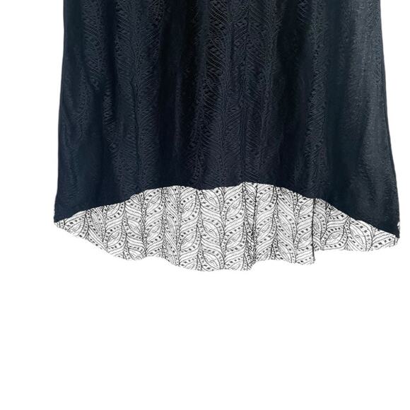 BCBGMaxazria Women Top XXS Black Lace Babydoll Multi Media Y2K Witchy Whimsigoth - Picture 8 of 12